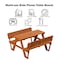 Gardenised Kids Picnic Table, Stained, Chinese Fir Wood, 19.7 in H Overall QI004615 - alternate 3